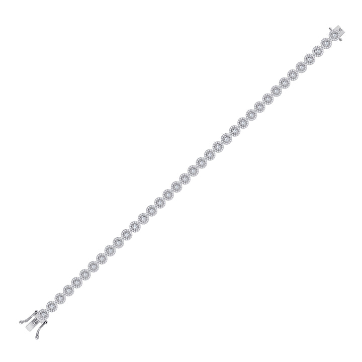 14kt White Gold Women's Diamond Milgrain Tennis Bracelet 2 ctw