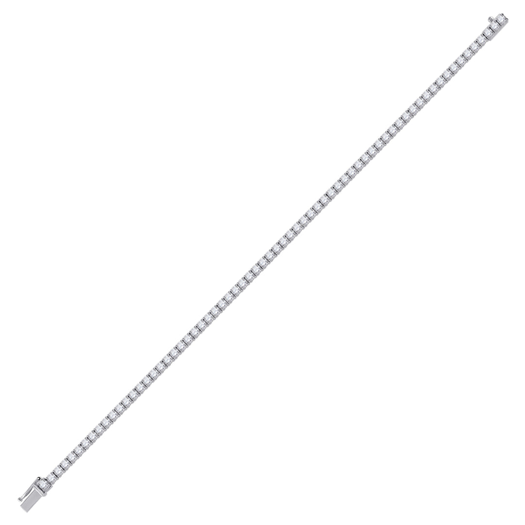 14kt White Gold Women's Round Diamond Tennis Bracelet 3-7/8 ctw
