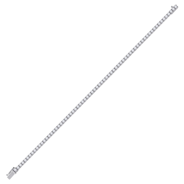 14kt White Gold Women's Round Diamond Tennis Bracelet 3-7/8 ctw