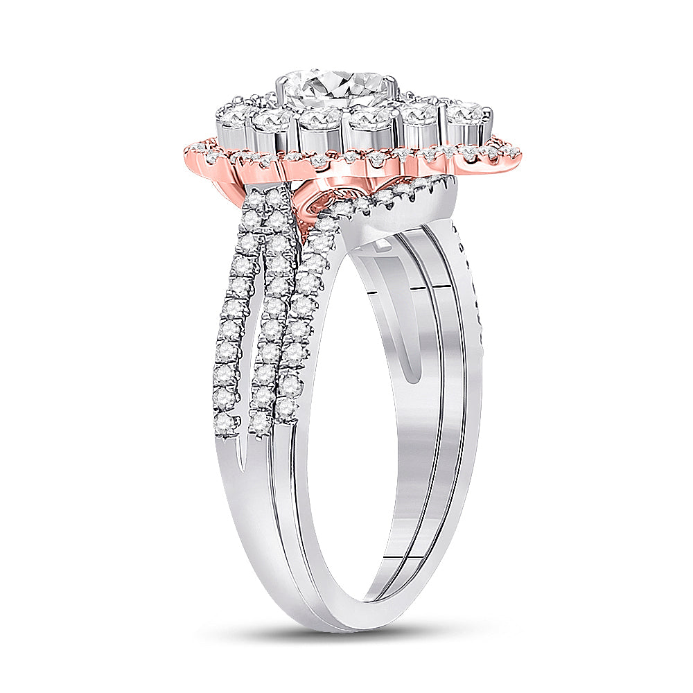 1 1/3CTW-DIA ANA M  1/3CT-CPEAR 1/20CT-RUBY KIANA BRIDAL SET
