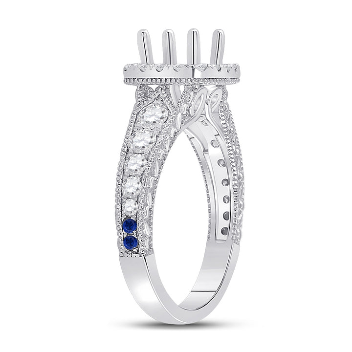 7/8CTW-DIA ANA M SM  1/20CT SAPPHIRE  BRIDAL RING