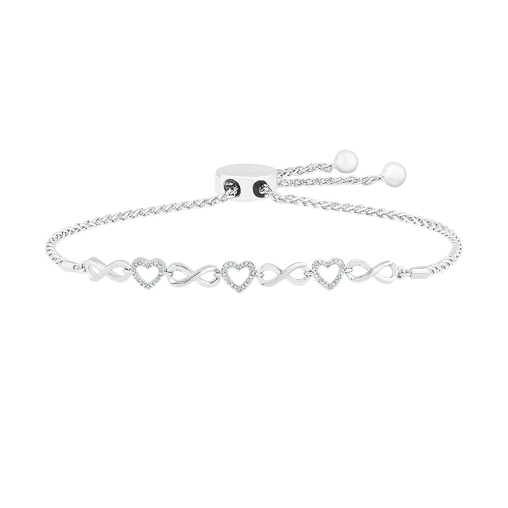 10kt White Gold Women's Diamond Bracelet 1/10 ctw