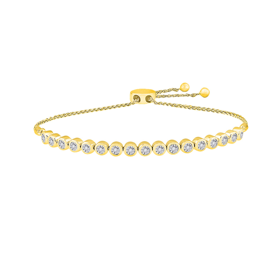 10kt Yellow Gold Women's Diamond Bracelet 1/10 ctw