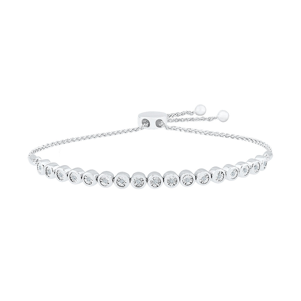 10kt White Gold Women's Diamond Bracelet 1/10 ctw