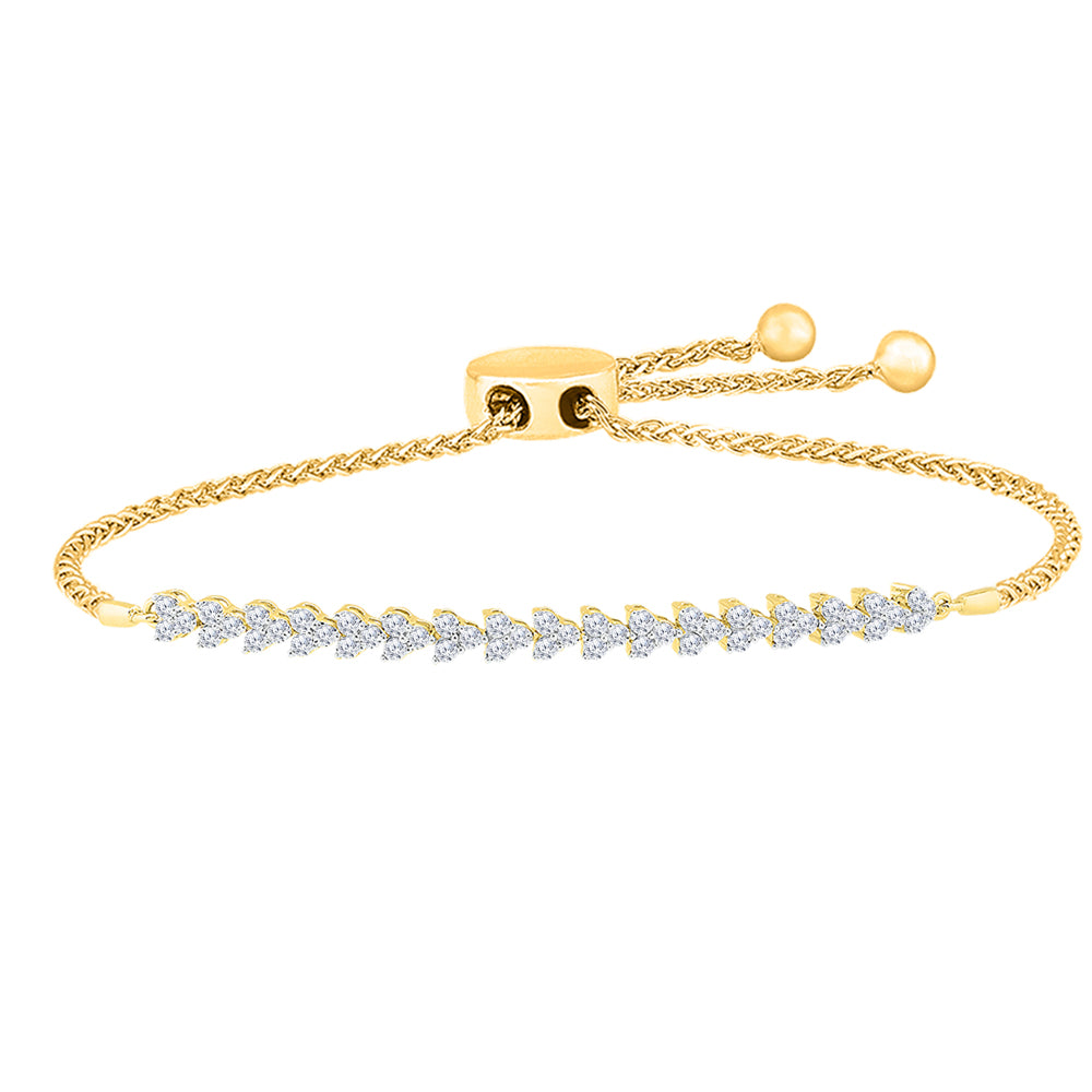 10kt Yellow Gold Women's Diamond Bracelet 1/5 ctw