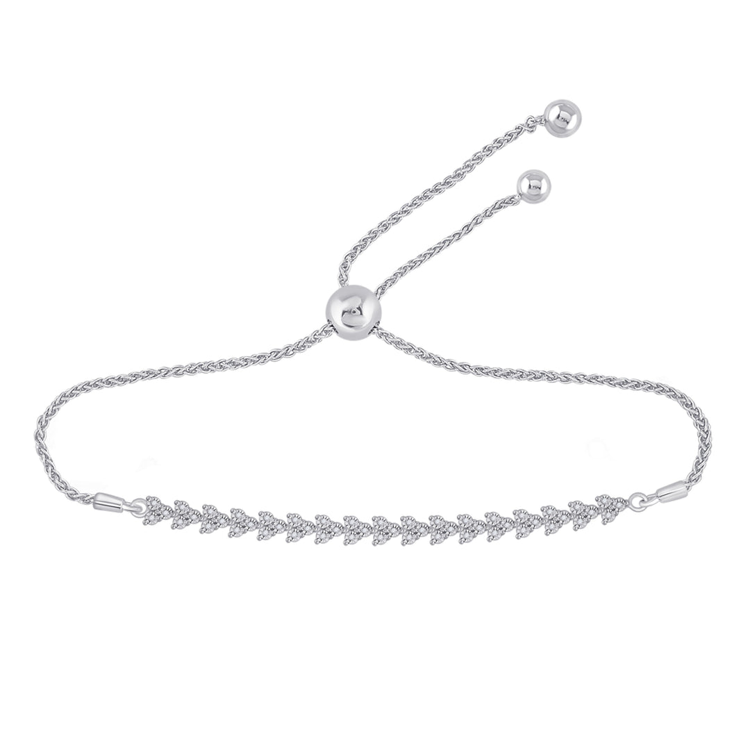 10kt White Gold Women's Diamond Bracelet 1/5 ctw