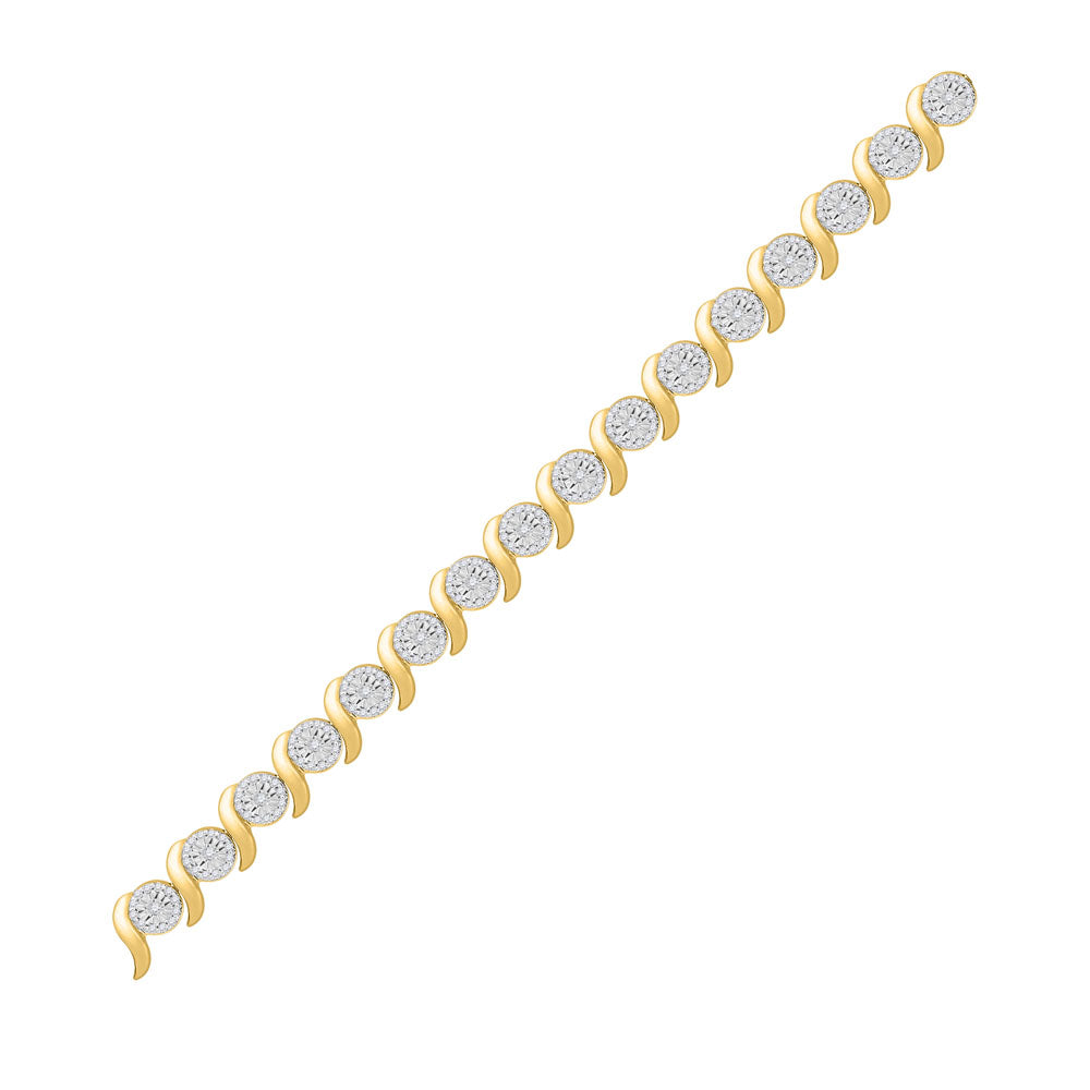 10kt Yellow Gold Women's Diamond Bracelet 1 ctw