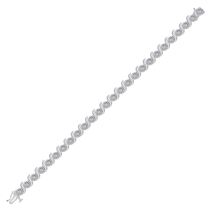 10kt White Gold Women's Diamond Bracelet 1 ctw