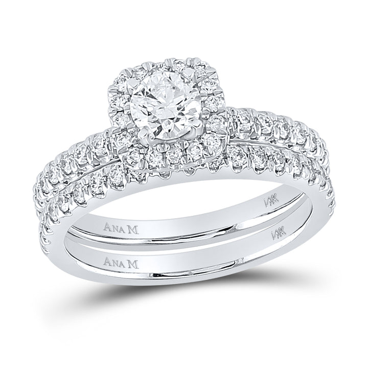1 1/5CTW-DIA ANA M 1/2CT-CRD BRIDAL SET