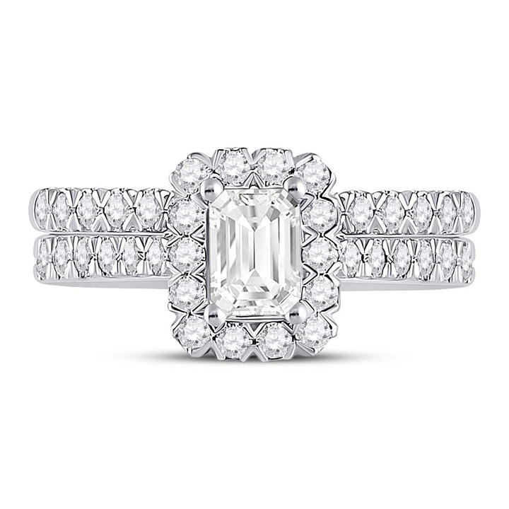 1 1/2CTW-DIA ANA M 3/4CT-CEME BRIDAL SETS SINGLE HALO