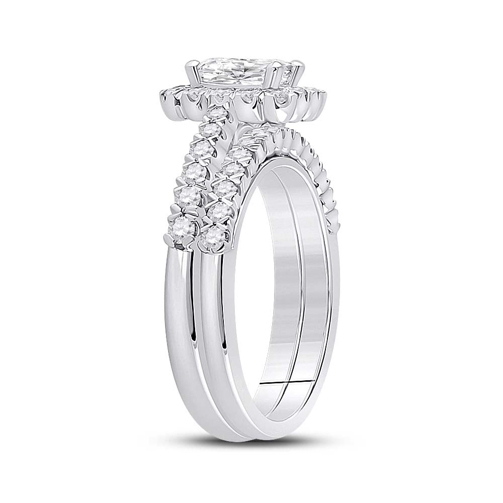1 1/2CTW-DIA ANA M 3/4CT-CEME BRIDAL SETS SINGLE HALO