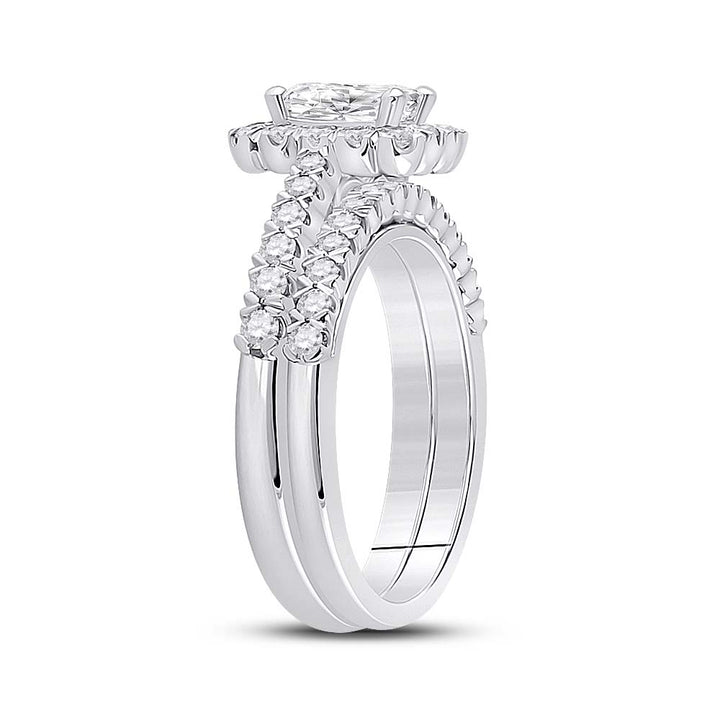 1 1/2CTW-DIA ANA M 3/4CT-CEME BRIDAL SETS SINGLE HALO