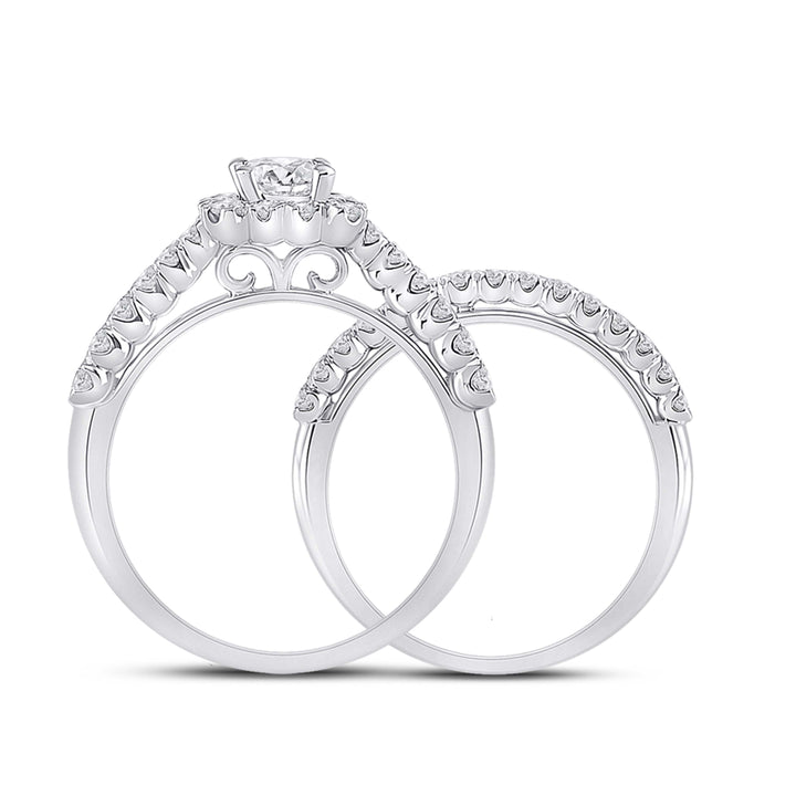 1 1/2CTW-DIA ANA M 3/4CT-CEME BRIDAL SETS SINGLE HALO