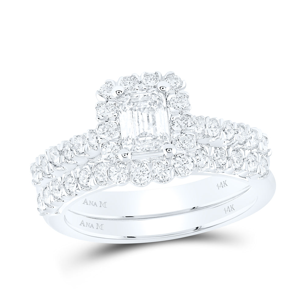 1 1/2CTW-DIA ANA M 3/4CT-CEME BRIDAL SETS SINGLE HALO