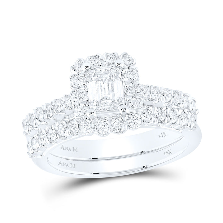 1 1/2CTW-DIA ANA M 3/4CT-CEME BRIDAL SETS SINGLE HALO