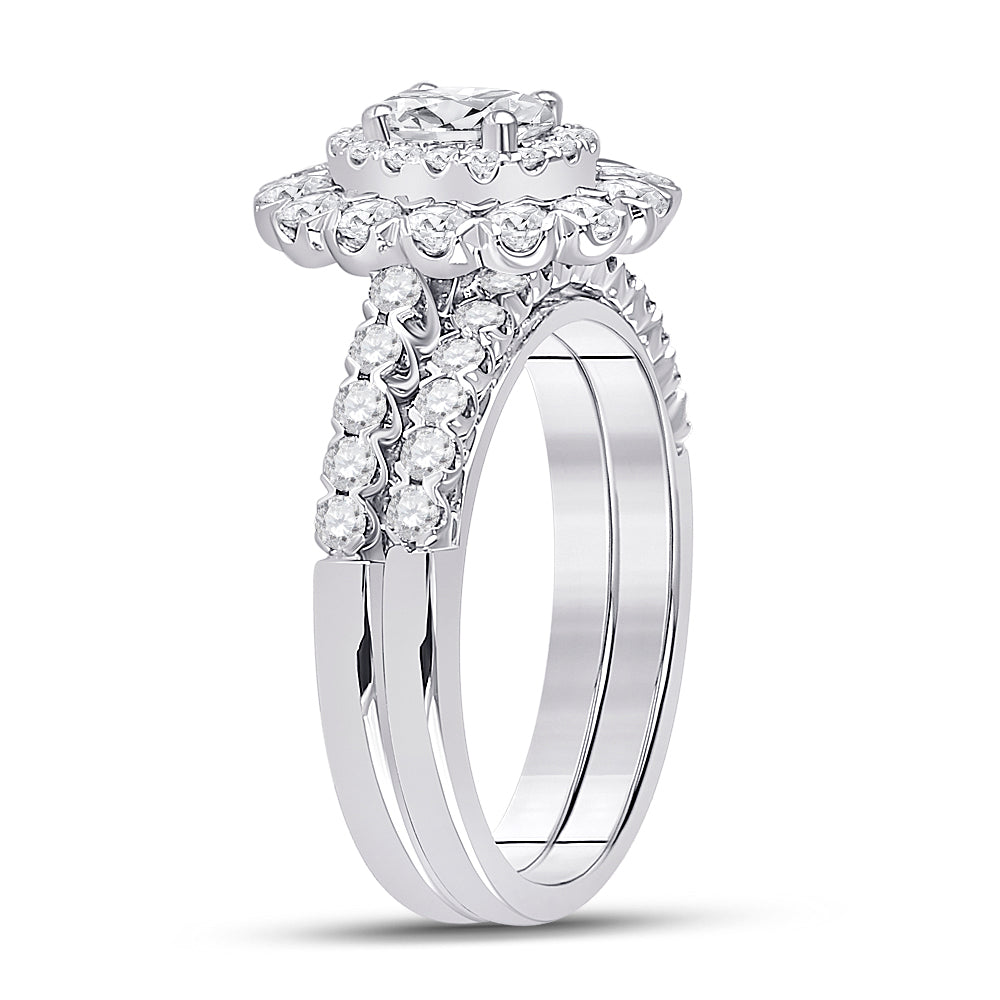 1 5/8CTW-DIA ANA M 1/2CT-COVAL BRIDAL SETS DOUBLE HALO