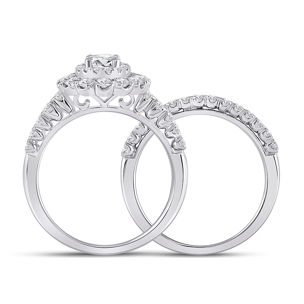 1 5/8CTW-DIA ANA M 1/2CT-COVAL BRIDAL SETS DOUBLE HALO