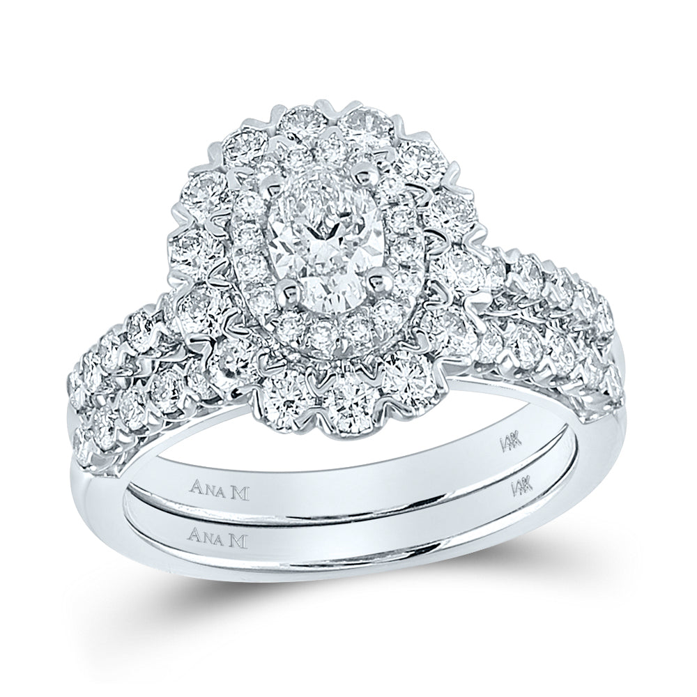 1 5/8CTW-DIA ANA M 1/2CT-COVAL BRIDAL SETS DOUBLE HALO