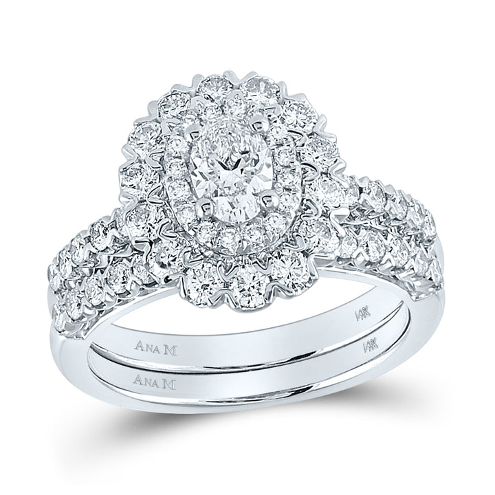 1 5/8CTW-DIA ANA M 1/2CT-COVAL BRIDAL SETS DOUBLE HALO