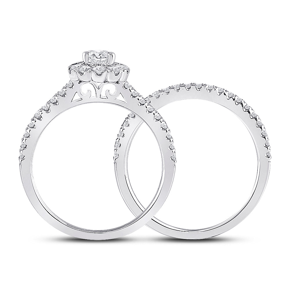 1 1/2CTW-DIA ANA M 1/2CT-CPEAR BRIDAL SETS SINGLE HALO