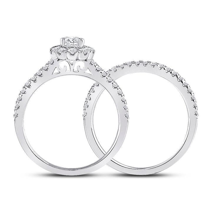 1 1/2CTW-DIA ANA M 1/2CT-CPEAR BRIDAL SETS SINGLE HALO