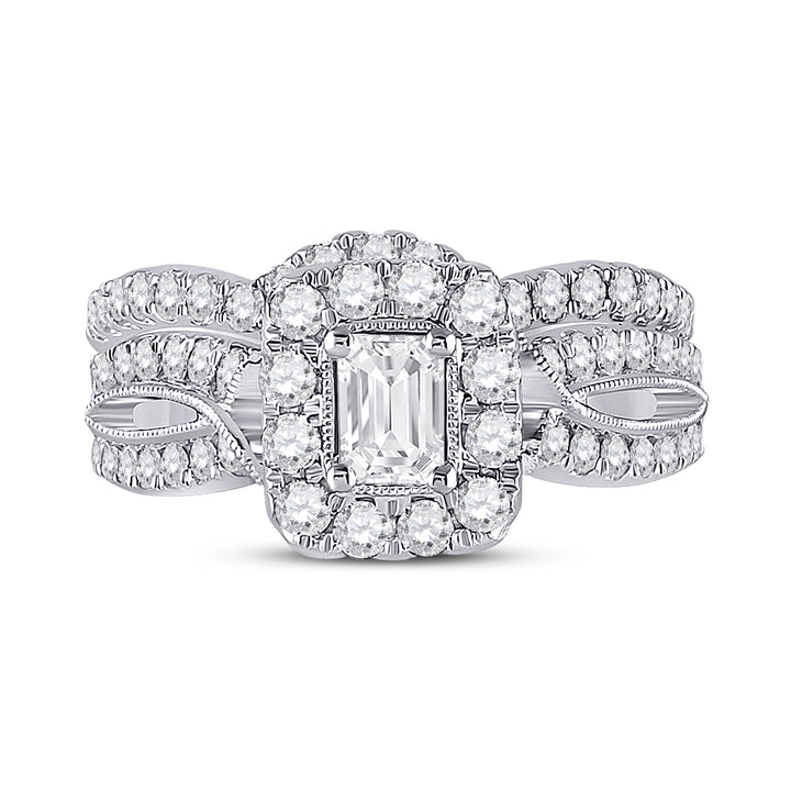 1 3/8CT-DIA ANA M 3/8CT-CEME BLISS  BRIDAL SETS DOUBLE HALO