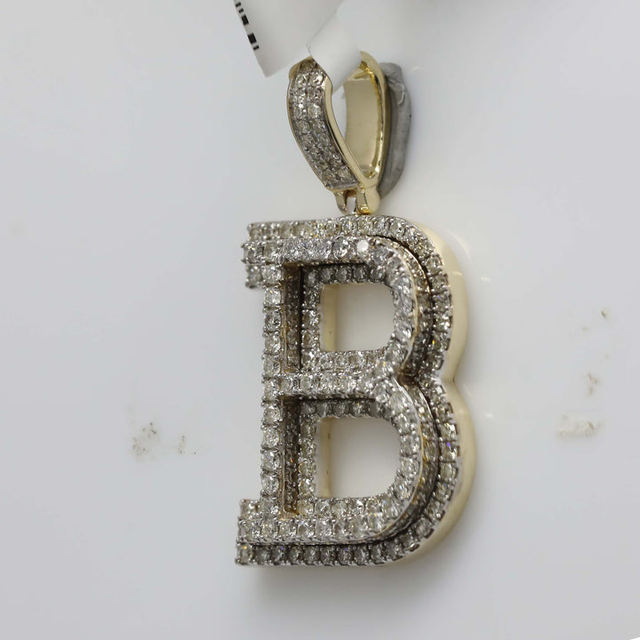 2 CT-DIA NK INITIAL "B" MENS PENDANT