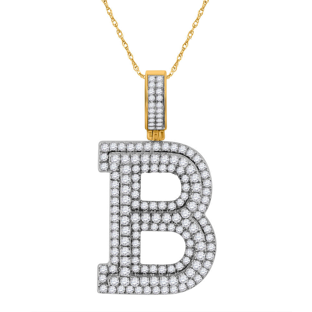 2 CT-DIA NK INITIAL "B" MENS PENDANT