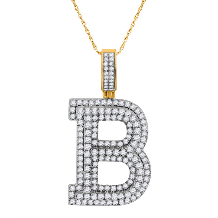 2 CT-DIA NK INITIAL "B" MENS PENDANT