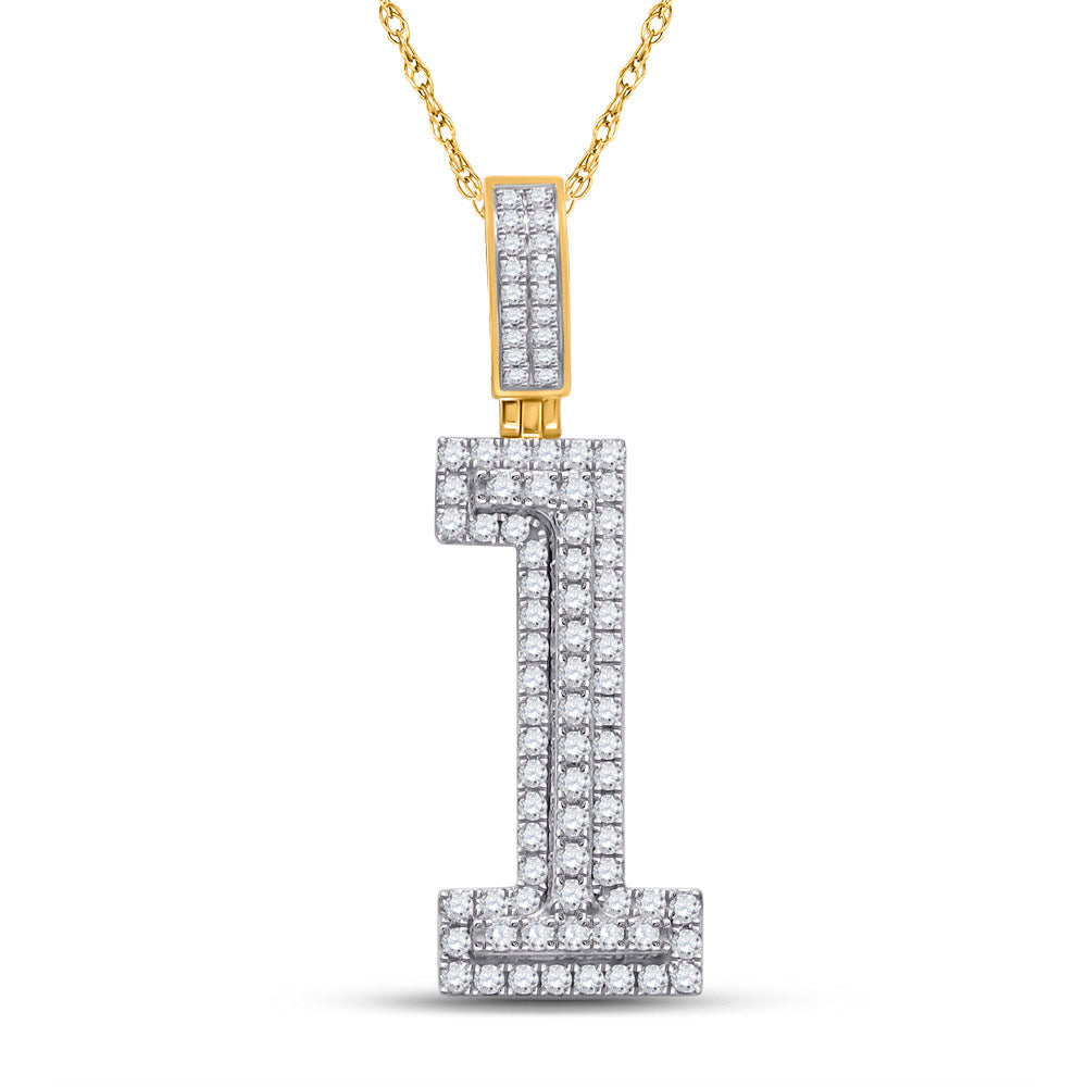 1 CT-DIA NK NUMBER "1" MENS CHARM