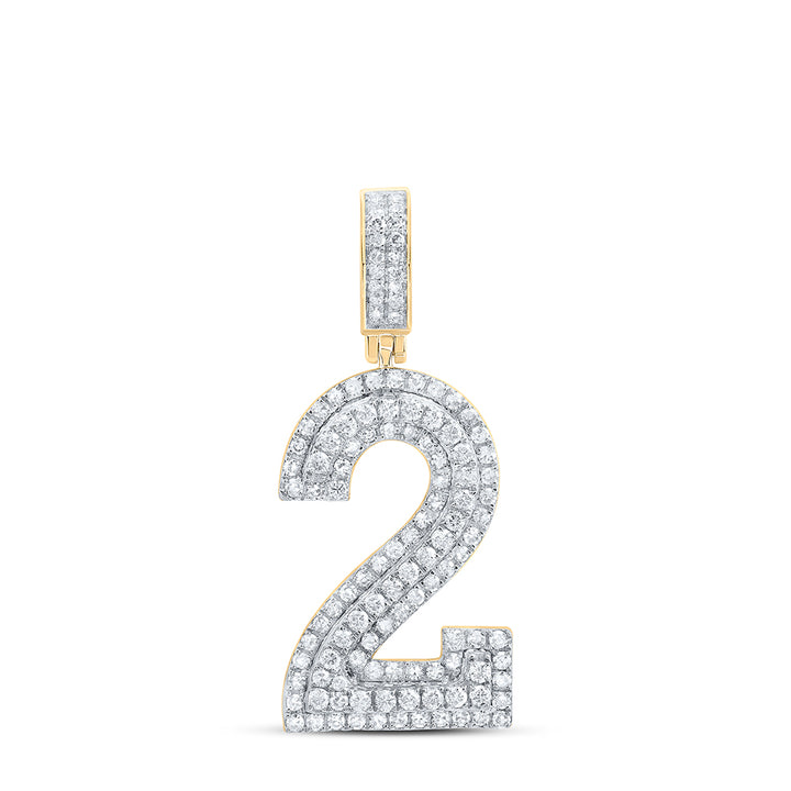 1 1/2CT-DIA NK NUMBER "2" MENS CHARM