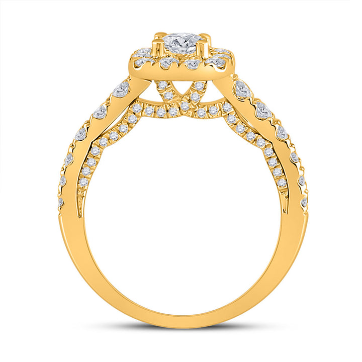 1 1/2CTW-DIA ANA M 1/2CT-CRD SINGLE HALO ENGAGEMENT RING