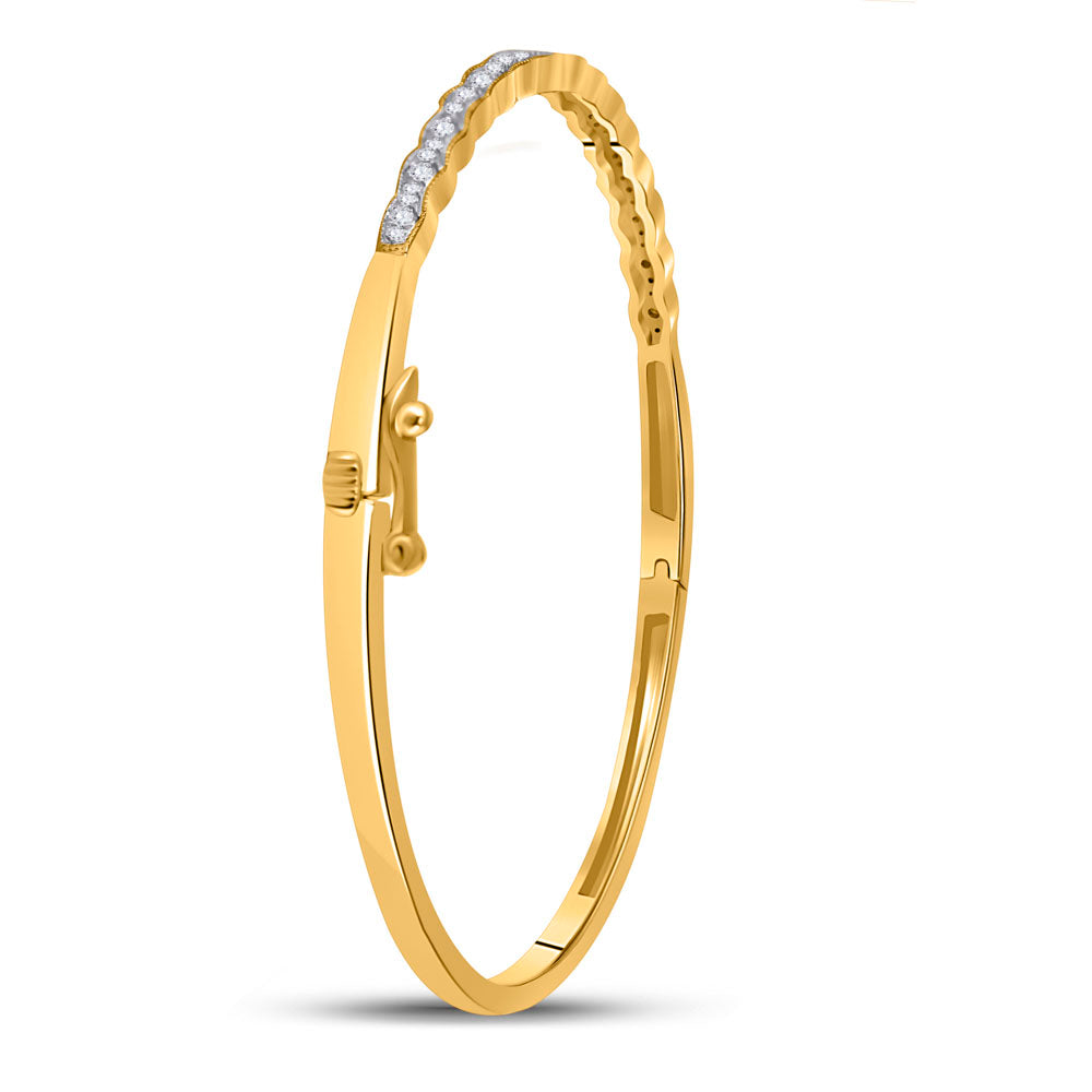 10kt Yellow Gold Women's Diamond Bangle 1/2 ctw - view 2