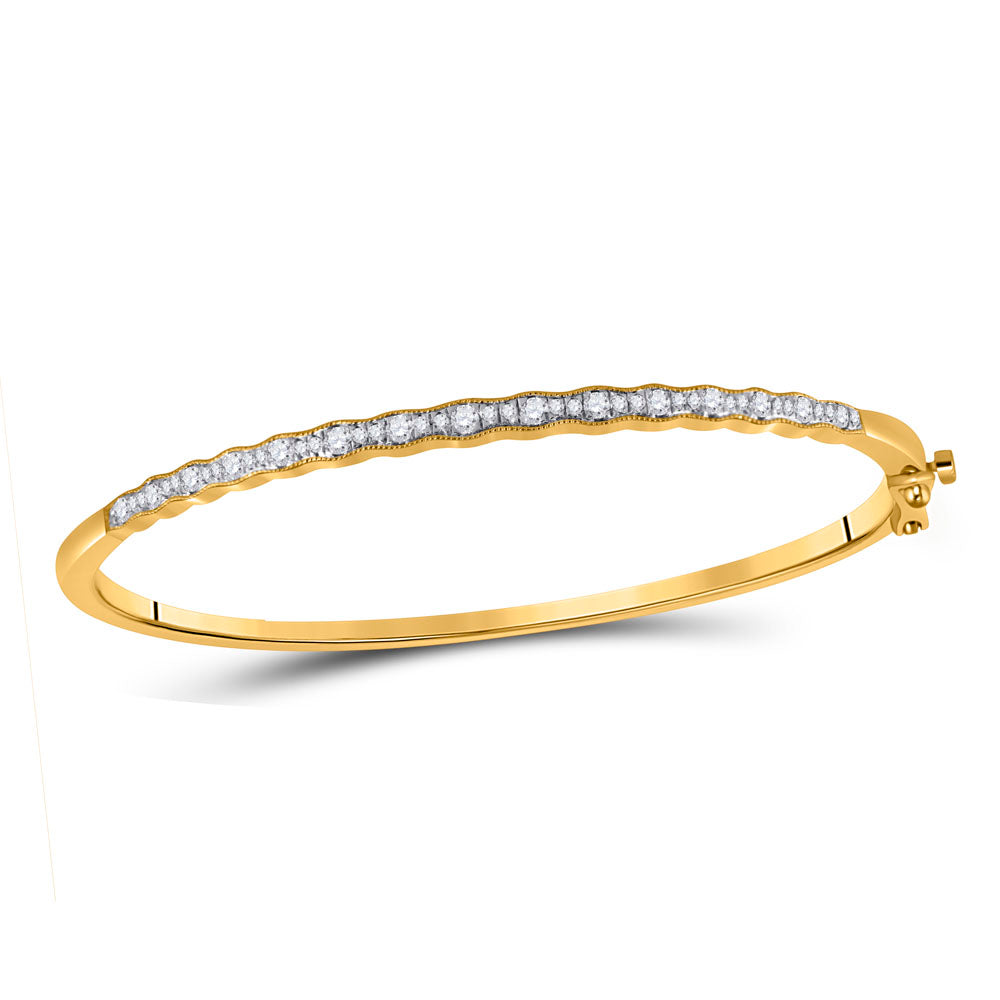 10kt Yellow Gold Women's Diamond Bangle 1/2 ctw - view 4