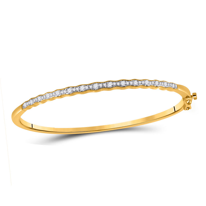 10kt Yellow Gold Women's Diamond Bangle 1/2 ctw - view 4