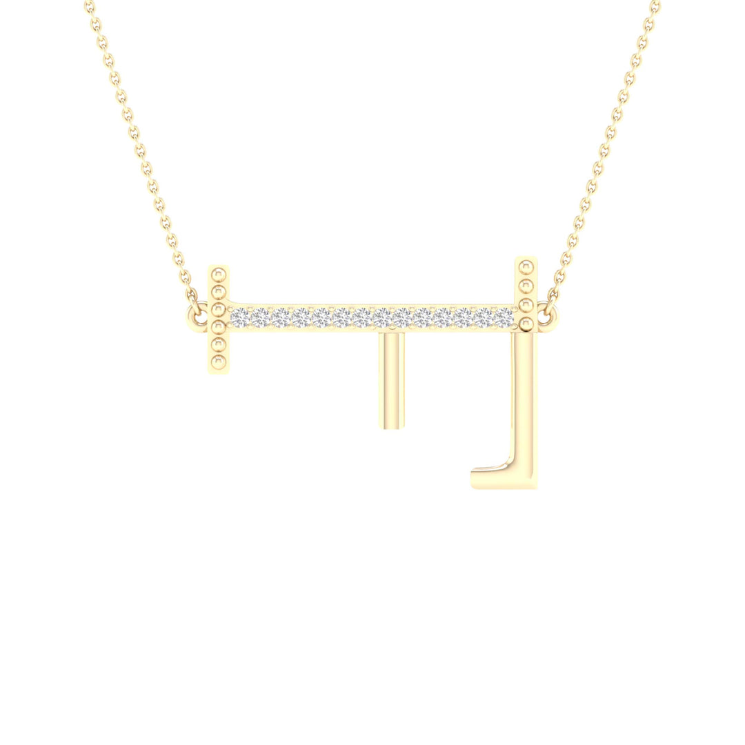 1/20CTW-DIA P1P2 LADIES INITIAL "F" NECKLACE