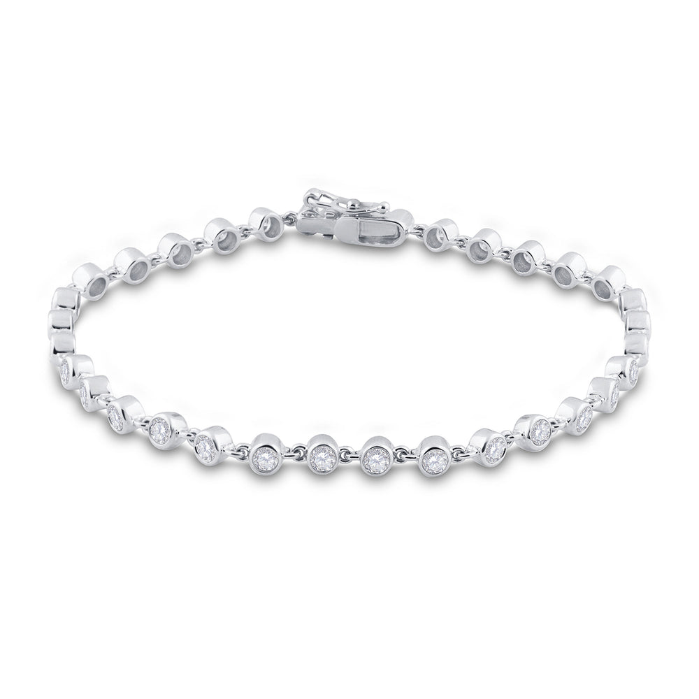 14kt White Gold Women's Diamond Bracelet 1-3/4 ctw - view 2