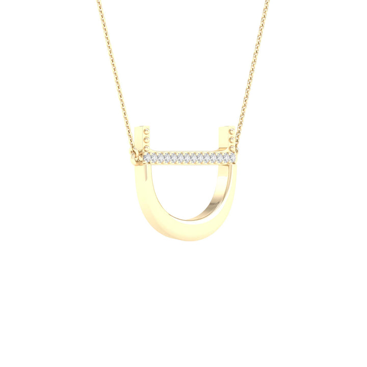 1/20CTW-DIA P1P2 LADIES  INITIAL "D" NECKLACE