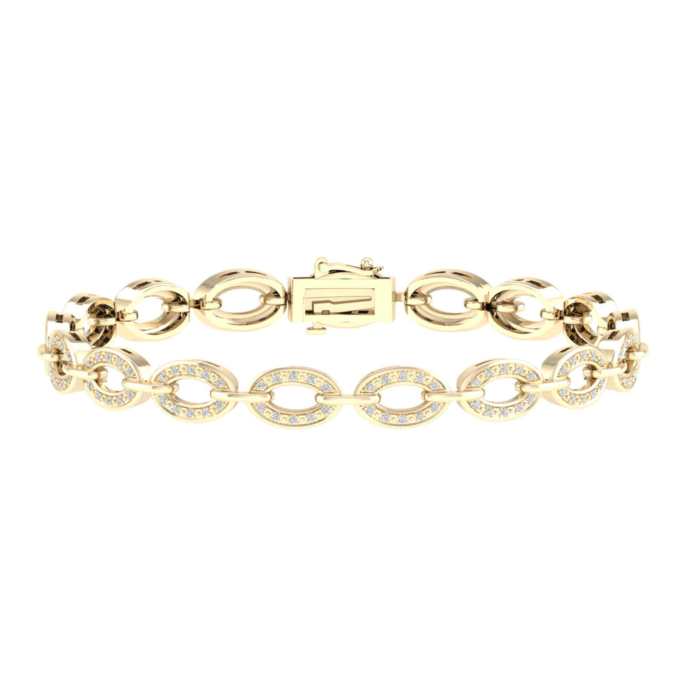 10kt Yellow Gold Women's Diamond Bracelet 3/8 ctw - view 2