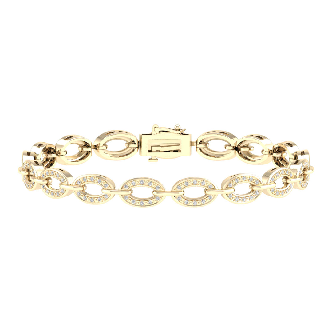 10kt Yellow Gold Women's Diamond Bracelet 3/8 ctw - view 2