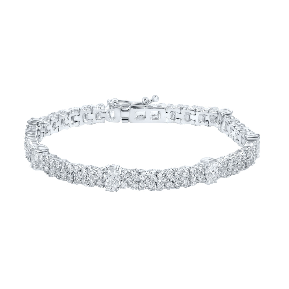 14kt White Gold Women's Diamond Bracelet 6 ctw