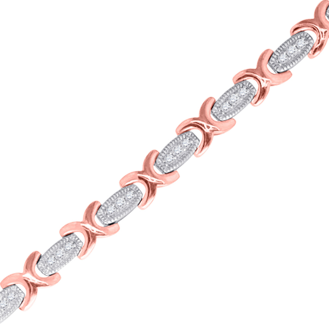 10kt Two-tone Gold Women's Diamond Bracelet 1/2 ctw