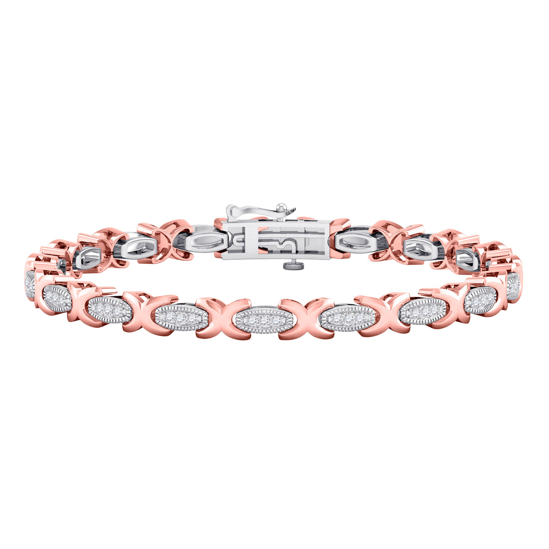 10kt Two-tone Gold Women's Diamond Bracelet 1/2 ctw - view 2
