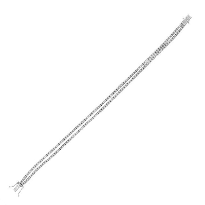 14kt White Gold Women's Diamond Two-Row Bracelet 1 ctw