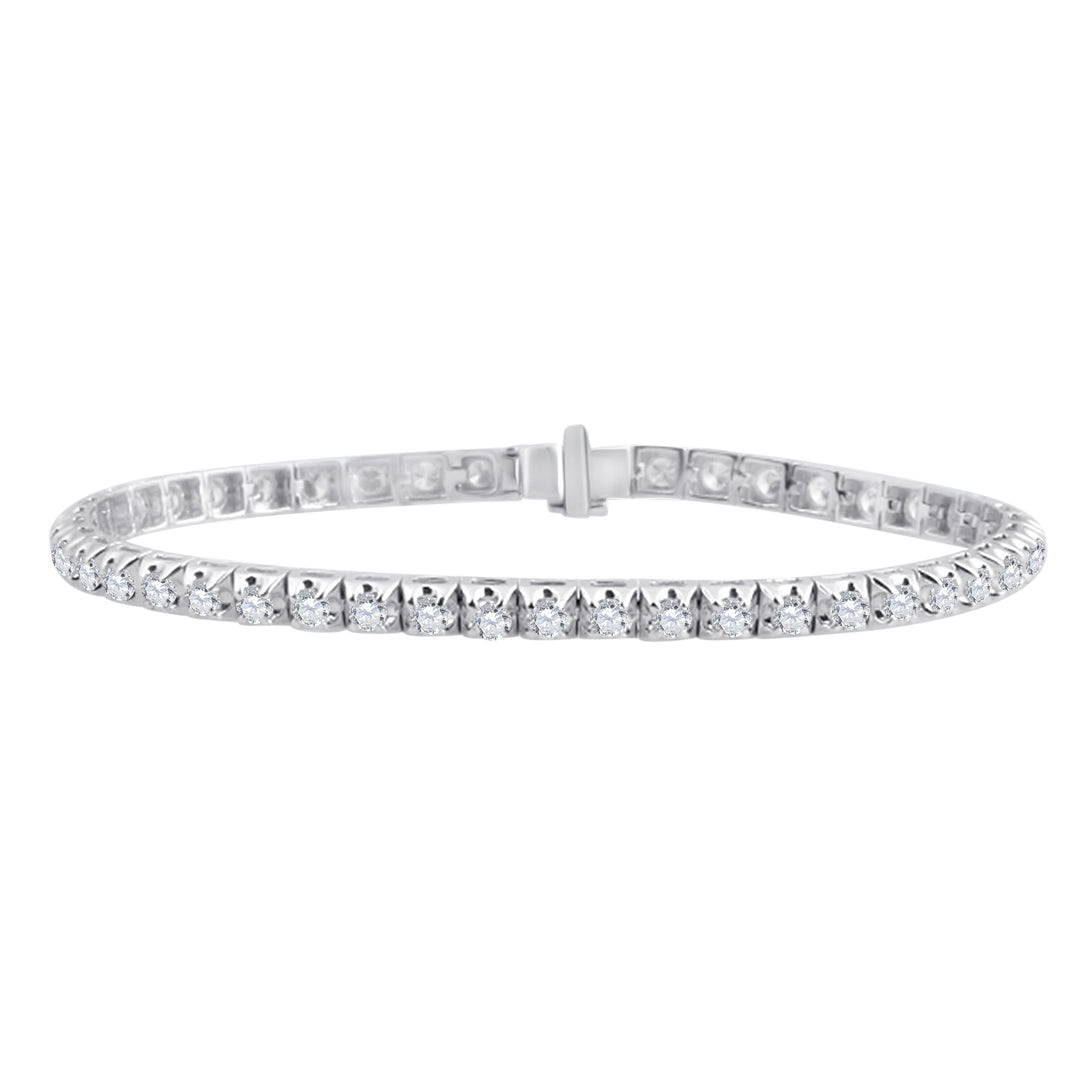 14kt White Gold Women's Diamond Bracelet 3 ctw