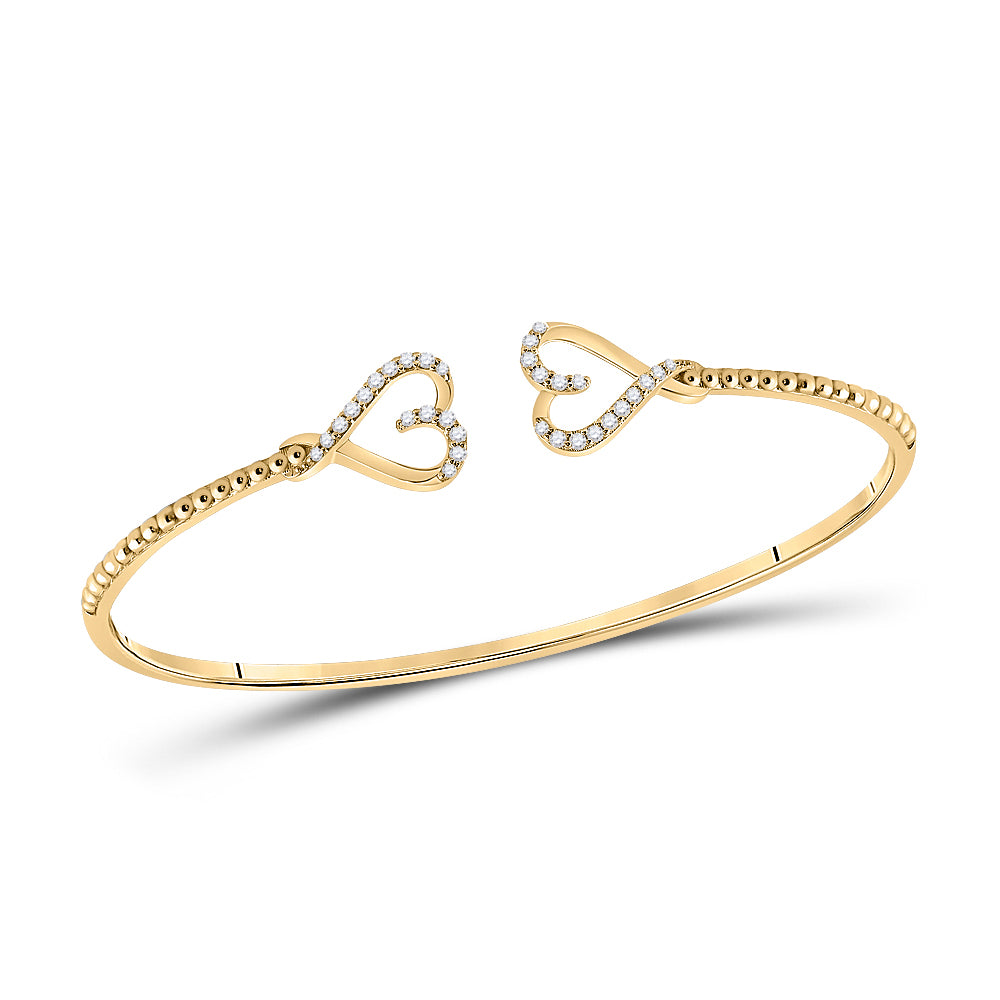 14kt Yellow Gold Women's Diamond Bangle 1/5 ctw - view 4