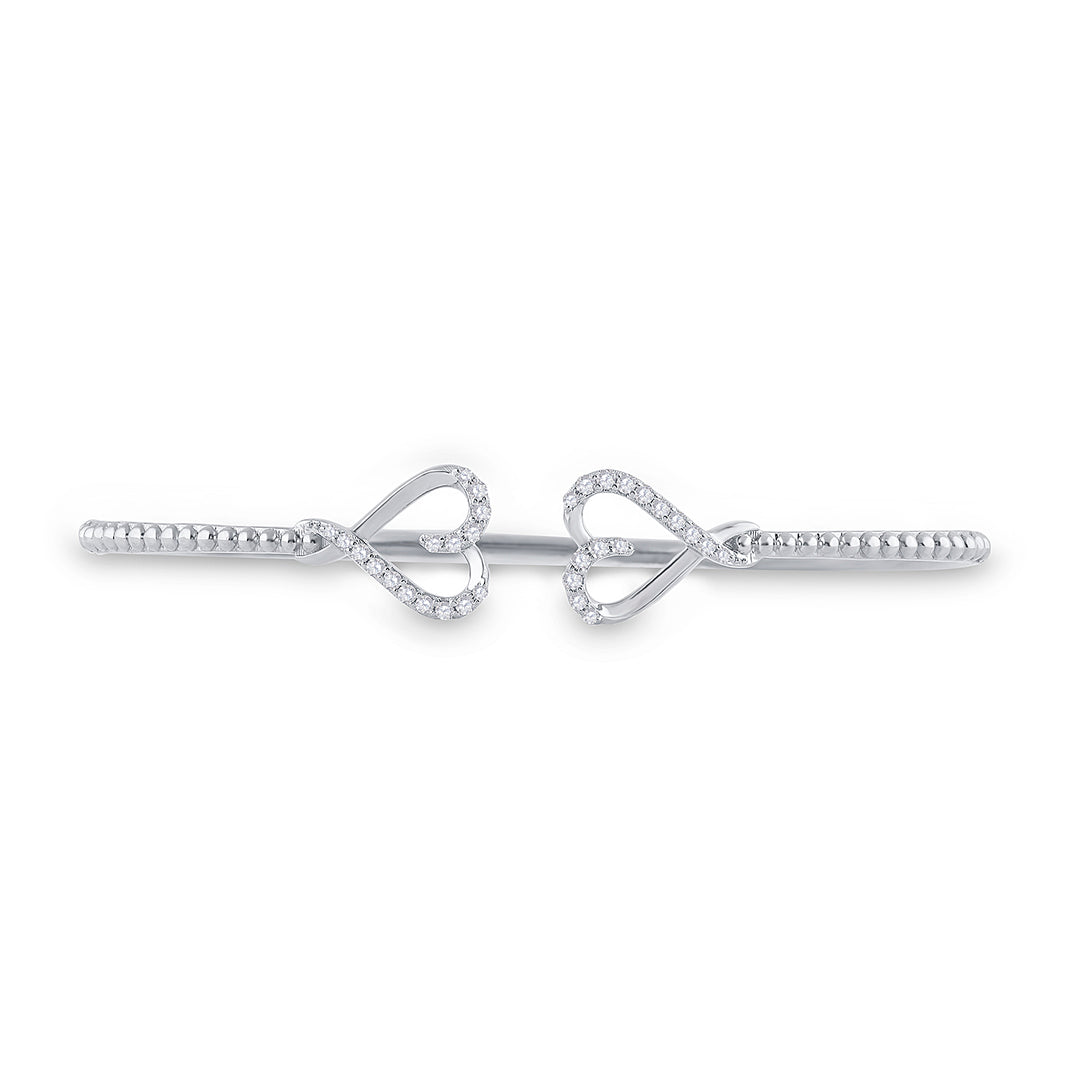 14kt White Gold Women's Diamond Bangle 1/5 ctw
