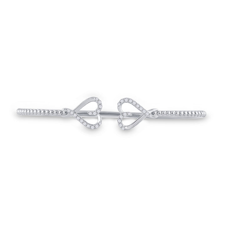14kt White Gold Women's Diamond Bangle 1/5 ctw