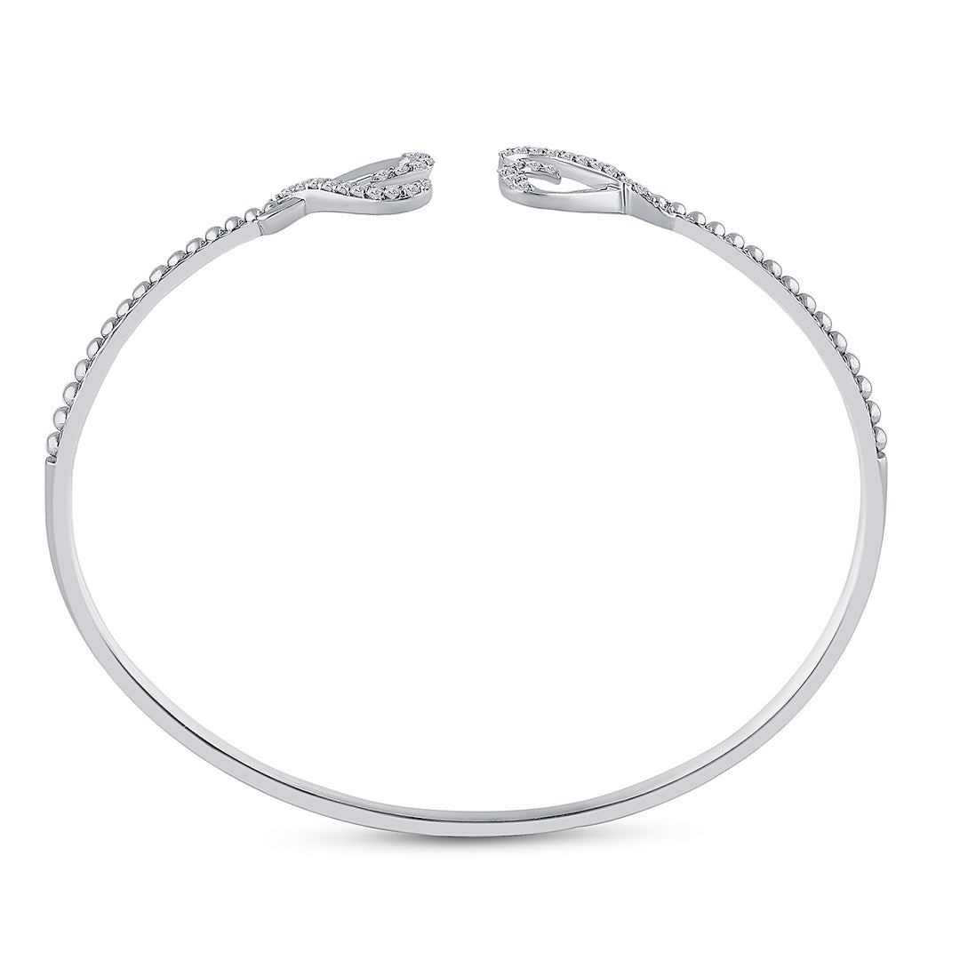14kt White Gold Women's Diamond Bangle 1/5 ctw - view 2