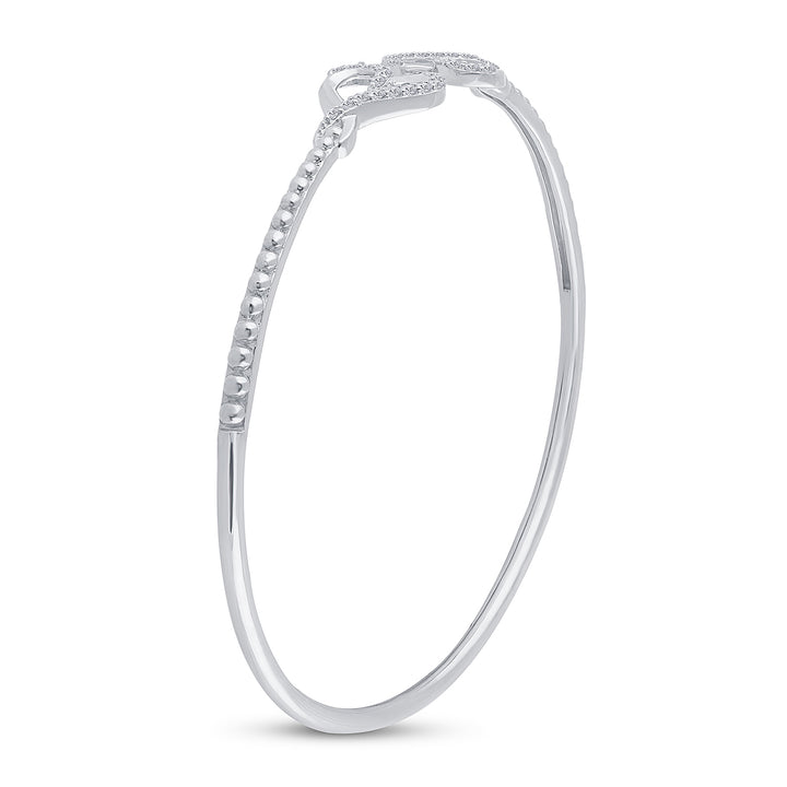14kt White Gold Women's Diamond Bangle 1/5 ctw - view 3